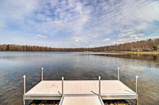 Lakefront Pocono Lake Home with Dock and Fire Pit Images_1