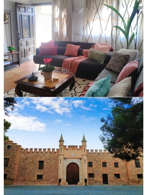 Masía de San Juan, casa rural renovada y con terraza privada en castillo con piscina Images