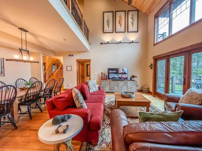 Lakefront home with fire pit and dock Near Wisp Resort Images_1