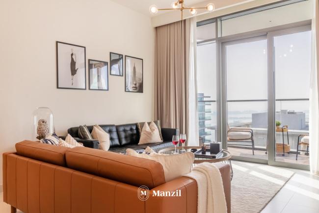 Manzil - 1BR in Emaar Beachfront with Sea & Palm View Images_5